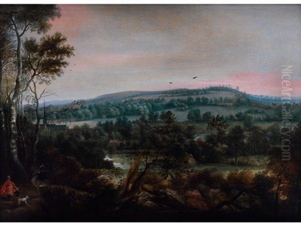 Landschaft Mit Dem Heiligen Hubertus Oil Painting by Lucas Van Uden