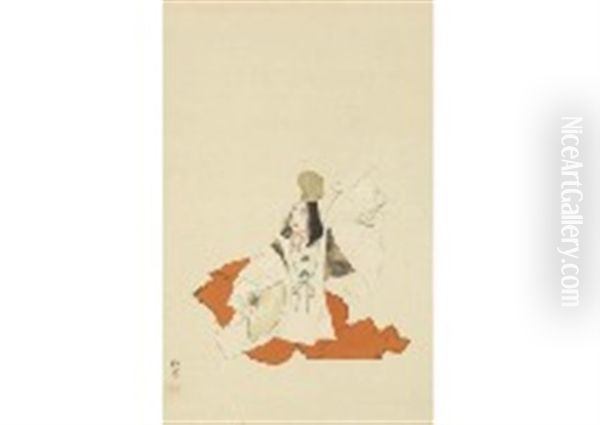 Ancient Dance Princess Oil Painting by Shoen Uemura