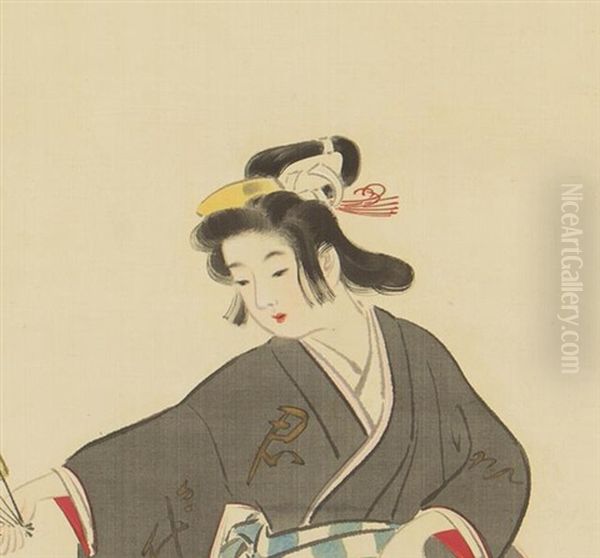 Ancient Beauty Oil Painting by Shoen Uemura