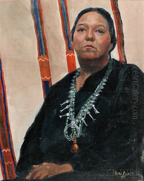 Navajo Woman Oil Painting by Walter Ufer