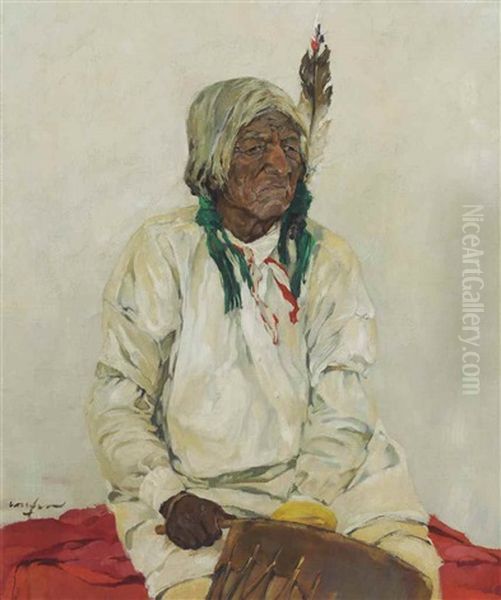 El Cacique Del Pueblo Oil Painting by Walter Ufer