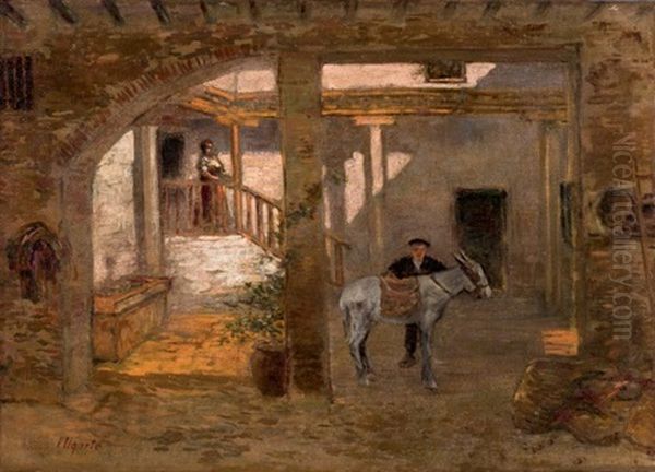 Patio De Pueblo Oil Painting by Ignacio Ugarte