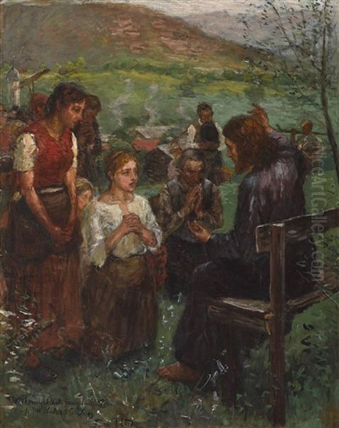 Bergpredigt Oil Painting by Fritz von Uhde