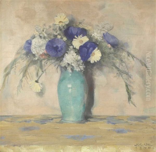 Sommerblumen In Einer Vase Oil Painting by Joseph Uhl