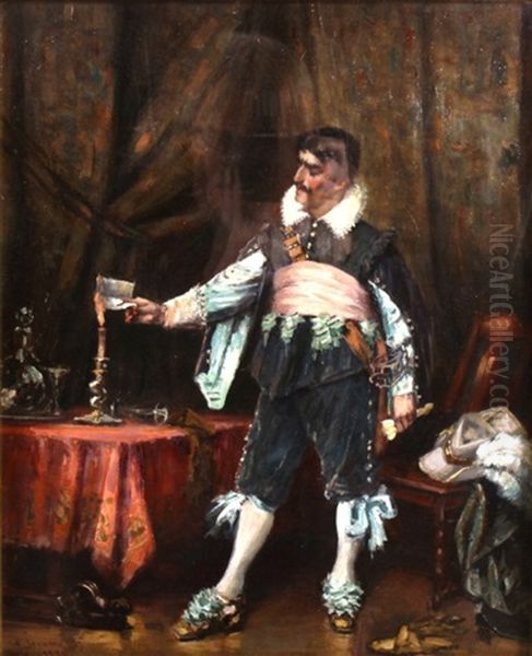 Grandee Burning A Letter Oil Painting by Silas Jerome Uhl