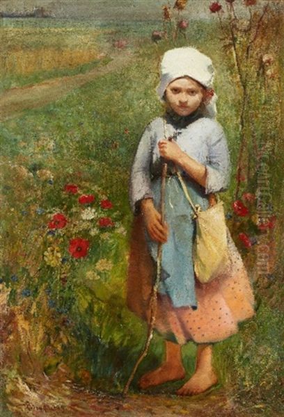 Jeune Fille Dans Les Champs Oil Painting by Ignac Ujvary