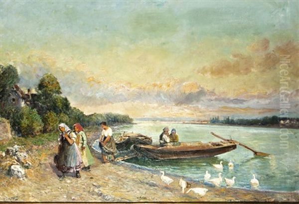 Atkeles A Tiszan Oil Painting by Ignac Ujvary