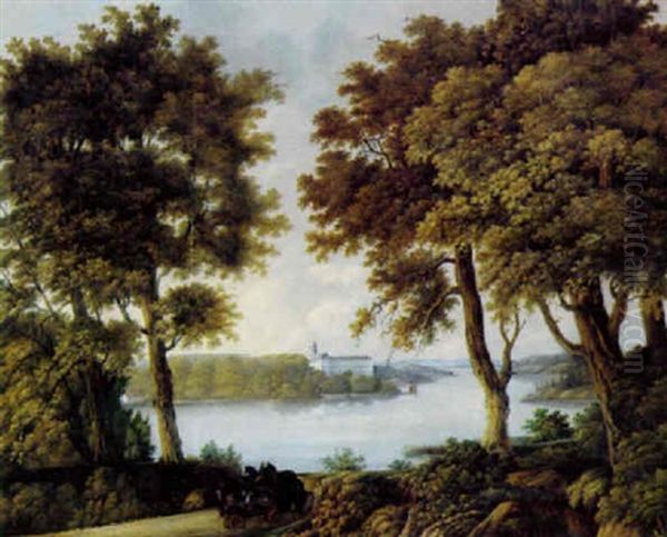 Utsikt Mot Tullgarns Slott Oil Painting by Carl Gustav Ulfsparre