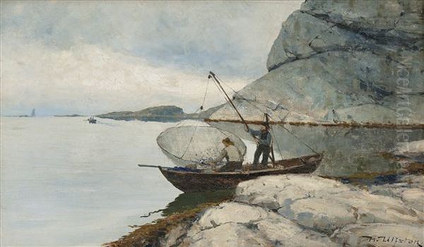 Mortefiskere Oil Painting by Nicolai Martin Ulfsten