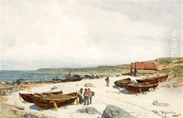 Strandparti Fra Jaeren Oil Painting by Nicolai Martin Ulfsten