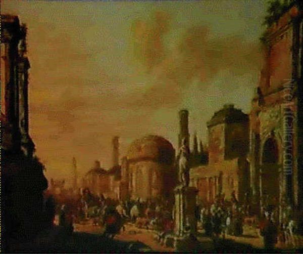 Procession Triomphale Dans Une Architecture Antique Oil Painting by Jacob Van Der Ulft