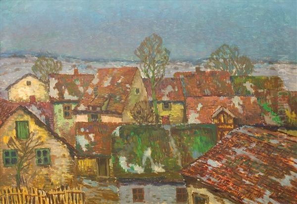 Chalupy Oil Painting by Josef Ullmann