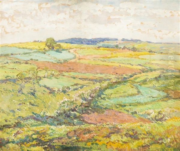 Spring Landscape Oil Painting by Josef Ullmann