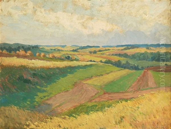 Summer Landscape Oil Painting by Josef Ullmann