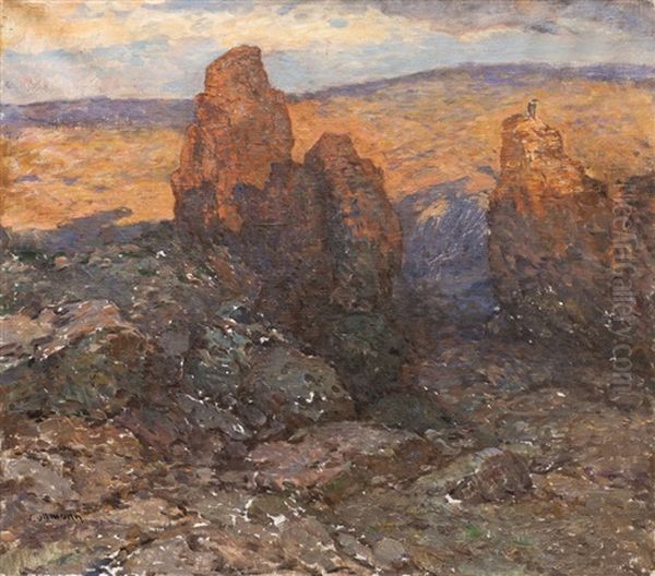 Ve Skalach (skaly) Oil Painting by Josef Ullmann