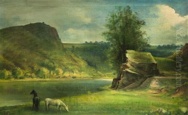 Landschaft Mit Fluss Oil Painting by Bohumil Ullrych