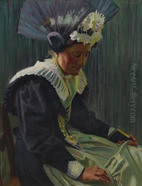 Appenzeller Braut In Festtagstracht Oil Painting by Hans Casper Ulrich