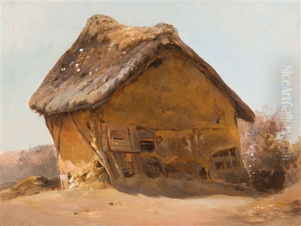 Kleine Heuhutte Oil Painting by Johann Jakob Ulrich