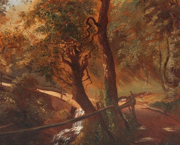 Naturliche Brucke Uber Die Tamina Bei Pfafers Oil Painting by Johann Jakob Ulrich