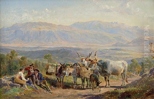 Campagnalandschaft Oil Painting by Johann Jakob Ulrich