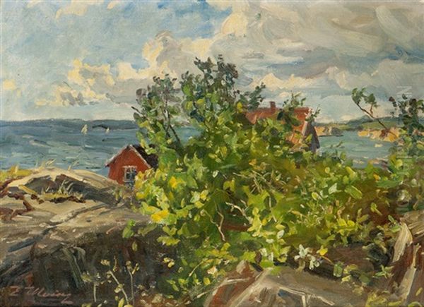 Fra Langviken, Tjome Oil Painting by Even Ulving