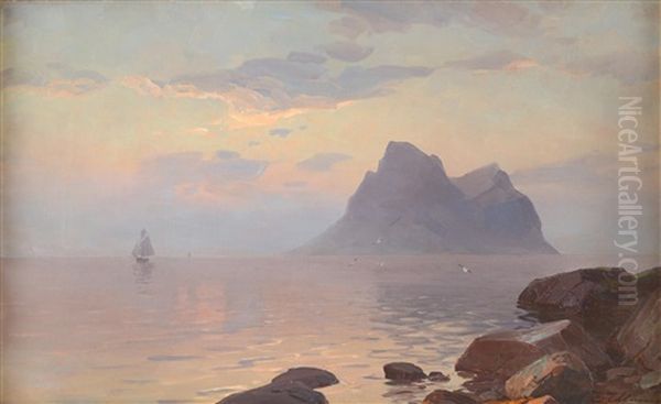 Sommernatt Pa Helgeland Oil Painting by Even Ulving