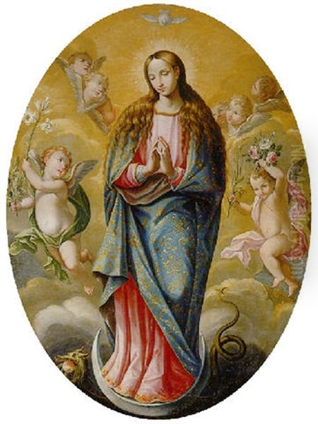 La Inmaculada Concepcion Oil Painting by Pedro Antonio Umbert