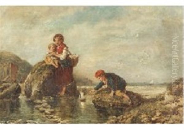 Fisherfolf Oil Painting by Frederick Charles Underhill