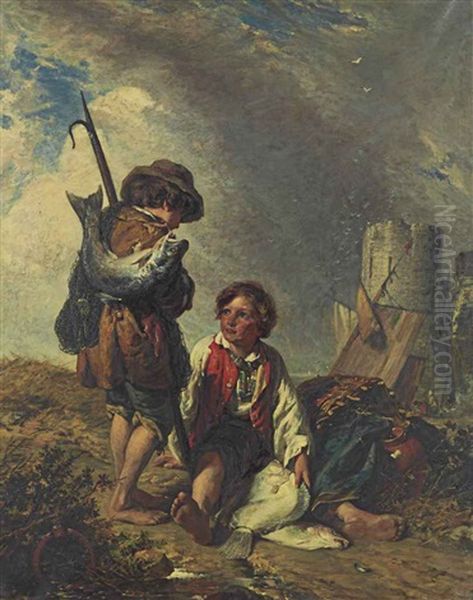 The Young Anglers Oil Painting by William Underhill