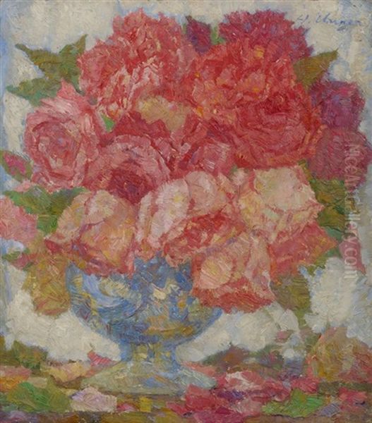 Stilleben Mit Rosen Oil Painting by Hans Unger