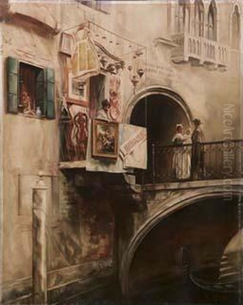 Veduta Veneziana Oil Painting by F. Brest