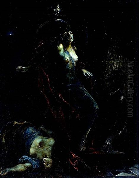 Salome In Trance Oil Painting by Sandor Unghvary