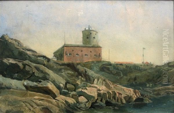 Kystparti Med Faestningen Karlsten, Marstrand, Sverige Oil Painting by Moritz Unna