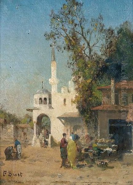 Eyoub Vers Constantinople Oil Painting by Fabius Germain Brest