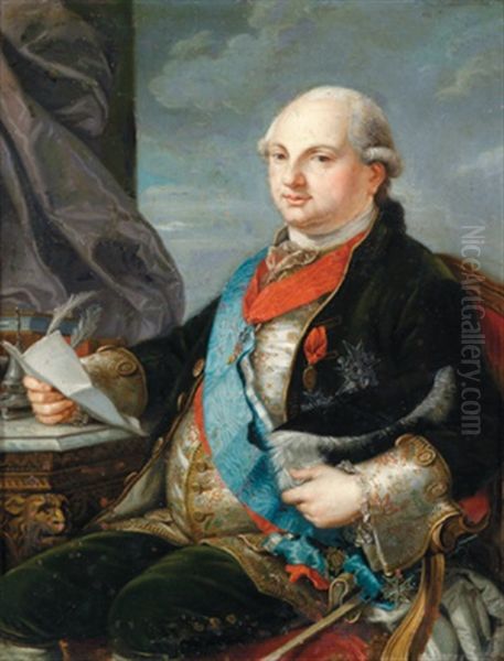 Bildnis Ferdinand I. Herzog Von Bourbon-parma Oil Painting by Ignaz Unterberger