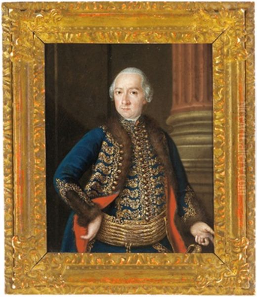 Bildnis Des Grafen Johann Nepomuk Csaky Von Kereszsek Oil Painting by Ignaz Unterberger