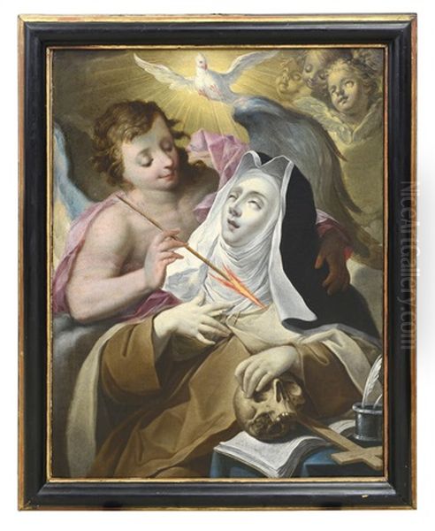 Santa Teresa D'avila In Estasi Oil Painting by Michelangelo Unterberger