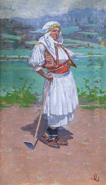 Zliechovjanka Oil Painting by Joza Uprka