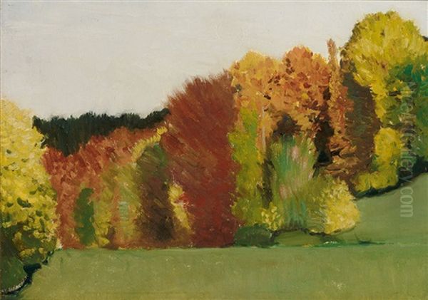 Herbstliche Waldlandschaft Oil Painting by Hermann Urban