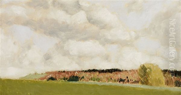 Wolkenstudie Uber Wald Oil Painting by Hermann Urban