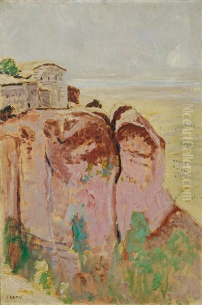 Blick Auf Das Felsenkloster Meteora In Griechenland Oil Painting by Hermann Urban