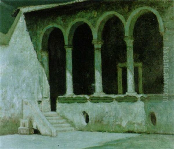 Romanische Kirchenvorhalle Oil Painting by Joseph Urban