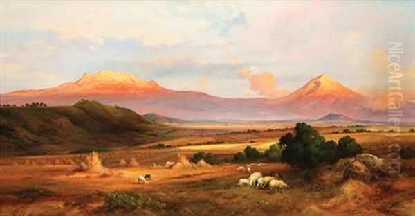 Paisaje Del Valle De Mexico Oil Painting by Francisco Urbina