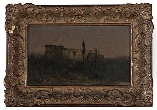 Paisaje Nocturno Oil Painting by Modesto Urgell y Inglada