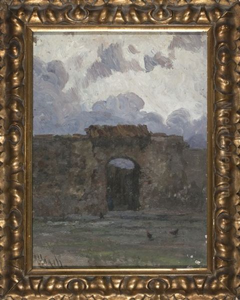 Puerta De Un Cementerio Oil Painting by Modesto Urgell y Inglada