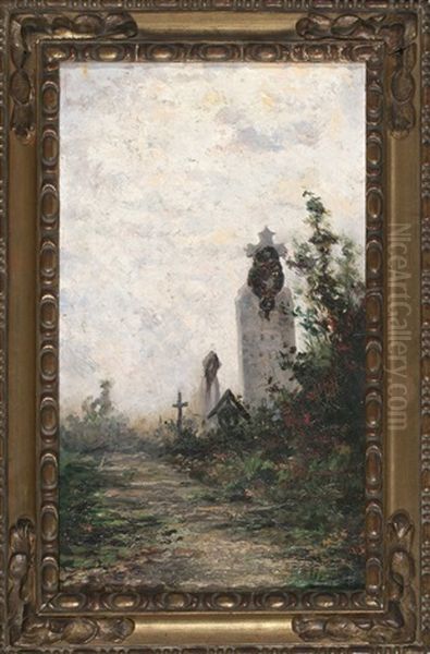 Vista De Un Cementerio Oil Painting by Ricardo Urgell