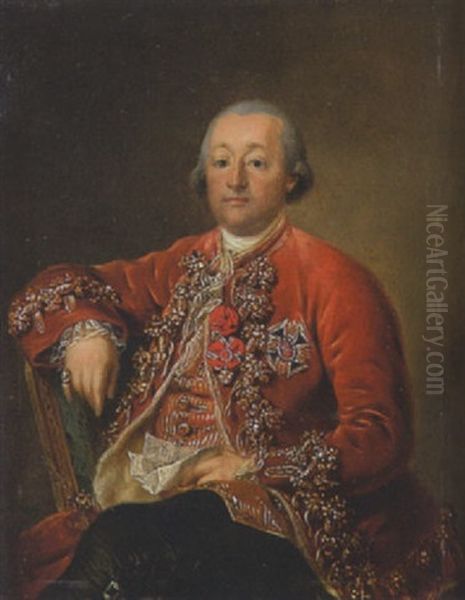 Bildnis Des Barons Philipp Carl Von Hoheneck Oil Painting by Georg Anton Abraham Urlaub