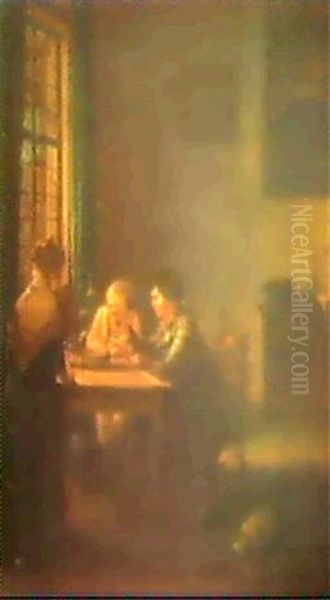 In Der Stube Oil Painting by Georg Karl Urlaub