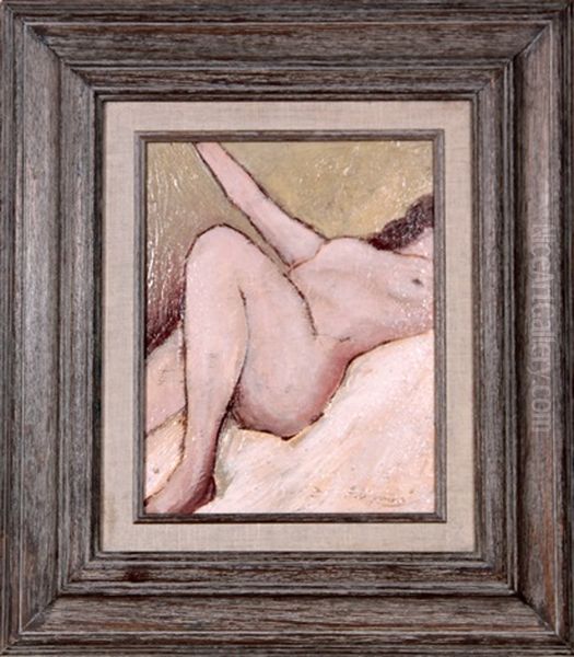 Reclining Nude Oil Painting by Aleksei Aleksandrovich Uspensky