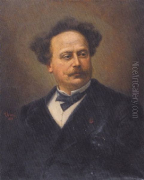 Portrait D'alexandre Dumas Oil Painting by Albert Usteri